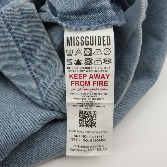 Missguided Women 4 Blue Jean Denim Stretch Zip Playsuit Romper One Piece NEW - Picture 9 of 11